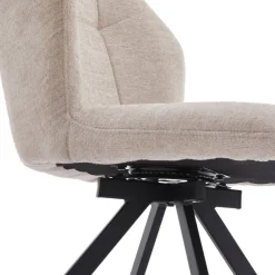 Drehstuhl Lara beige schwarz Webstoff Metall