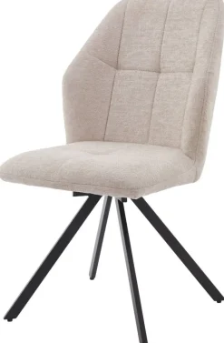 Drehstuhl Lara beige schwarz Webstoff Metall