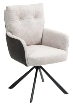 Drehstuhl Lecce beige Microfaser B/H/T: ca. 60x95x67 cm
