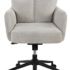 Drehstuhl Lenn hellgrau schwarz Metall Polyester
