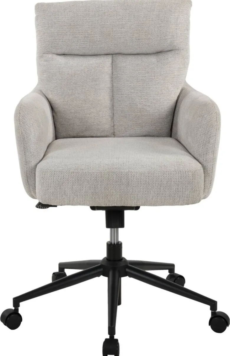 Drehstuhl Lenn hellgrau schwarz Metall Polyester