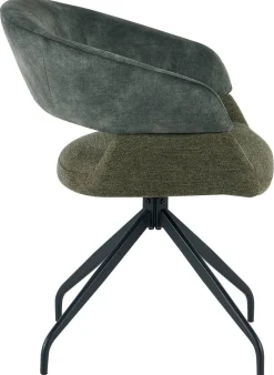 Drehstuhl Miami grün Webstoff Velourstoff B/H/T: ca. 61x84x64 cm