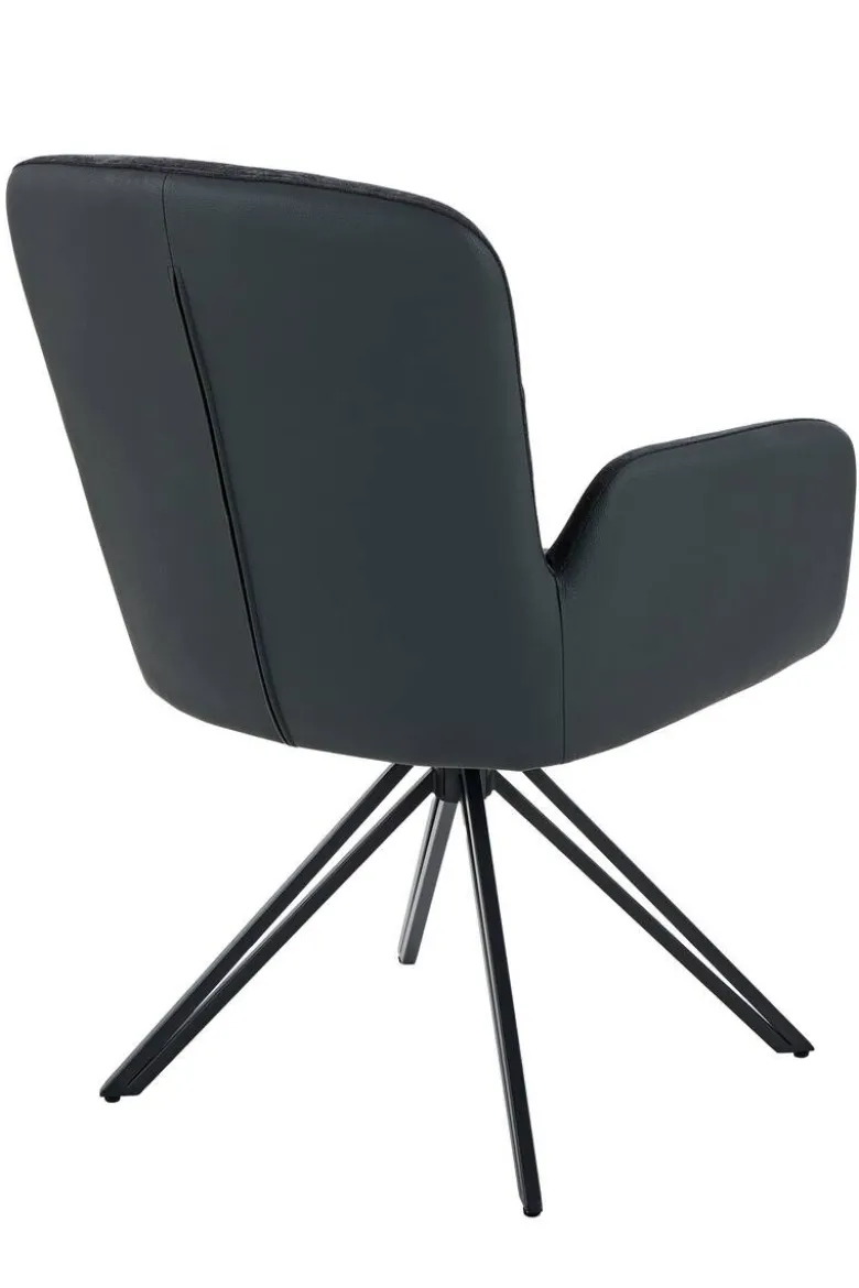 Drehstuhl Milazzo schwarz Kunstleder Webstoff B/H/T: ca. 60x92x68 cm