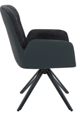 Drehstuhl Milazzo schwarz Kunstleder Webstoff B/H/T: ca. 60x92x68 cm