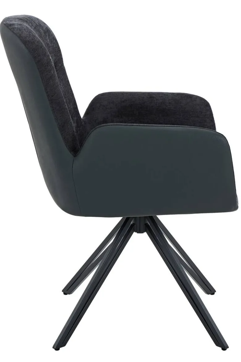 Drehstuhl Milazzo schwarz Kunstleder Webstoff B/H/T: ca. 60x92x68 cm