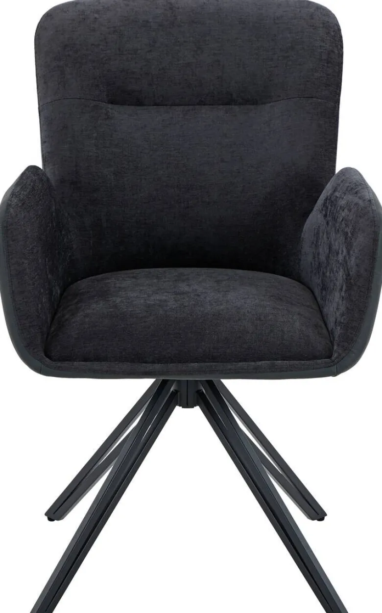 Drehstuhl Milazzo schwarz Kunstleder Webstoff B/H/T: ca. 60x92x68 cm