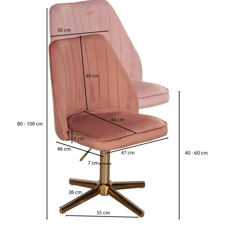 Drehstuhl rosa gold Stoff Eisen