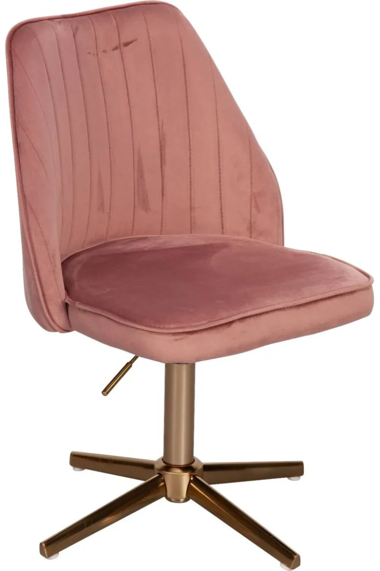 Drehstuhl rosa gold Stoff Eisen