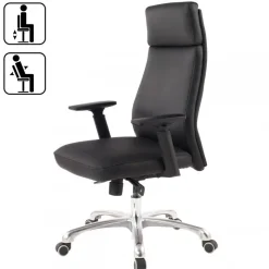 Drehstuhl schwarz Leder
