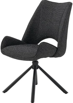 Drehstuhl schwarz Webstoff B/H/T: ca. 52x91x66 cm