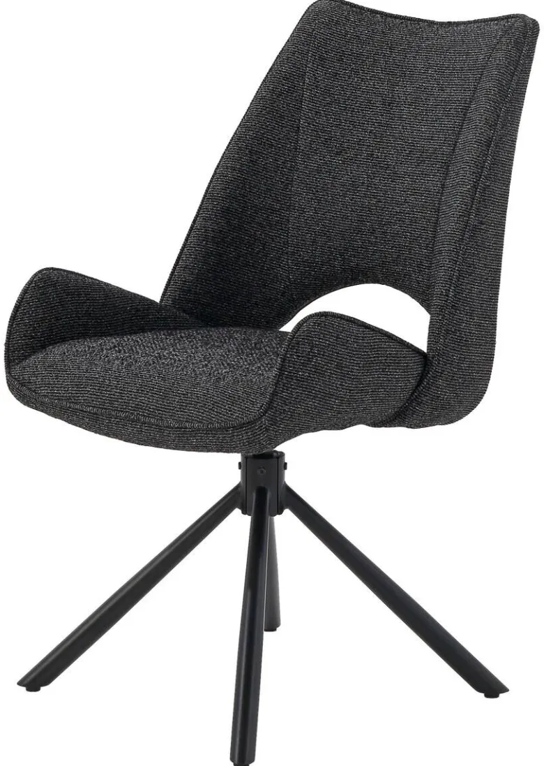 Drehstuhl schwarz Webstoff B/H/T: ca. 52x91x66 cm