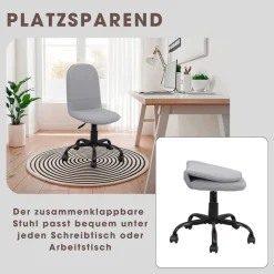 Drehstuhl TROLLY schwarz grau Metall Stoff