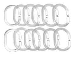 Duschringe transparent Kunststoff 12er Pack