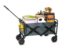 EASYmaxx Bollerwagen grau Metall B/H/L: ca. 14x51,5x64,5 cm