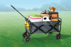 EASYmaxx Bollerwagen grau Metall B/H/L: ca. 14x51,5x64,5 cm