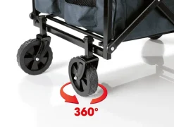 EASYmaxx Bollerwagen grau Metall B/H/L: ca. 14x51,5x64,5 cm