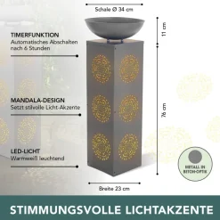 EASYmaxx Pflanzgefäß grau Metall H: ca. 87 cm