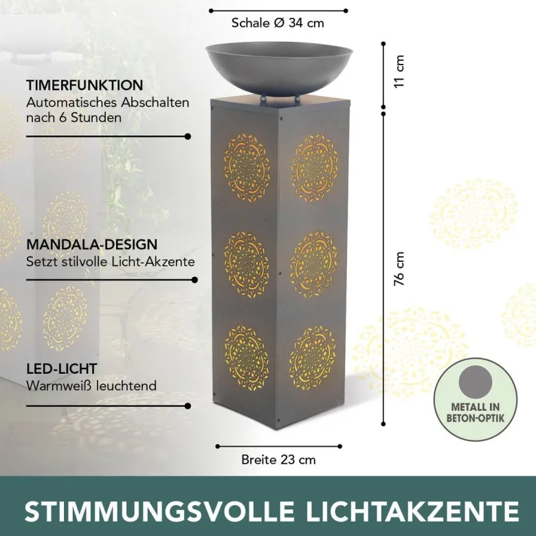 EASYmaxx Pflanzgefäß grau Metall H: ca. 87 cm