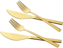 ECHTWERK Besteckset gold Edelstahl 4 tlg.