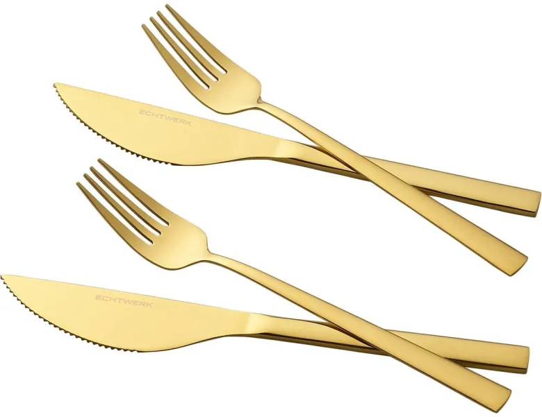 ECHTWERK Besteckset gold Edelstahl 4 tlg.