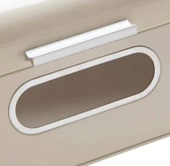 ECHTWERK Brotkasten Retro creme Metall B/H/L: ca. 23,8x17x42,5 cm