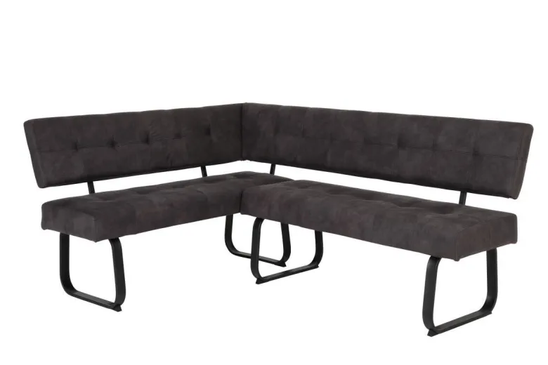 Eckbank Luise anthrazit Vintage B/H/T/L: ca. 152x92x65x202 cm