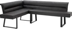 Eckbank schwarz B/H/T: ca. 178x83x219 cm