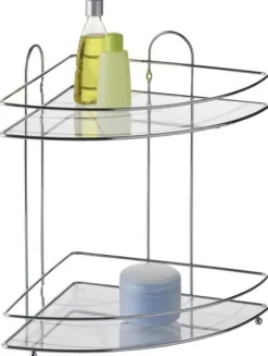Eckregal Chrom Edelstahl B/H/T: ca. 25x33x25 cm
