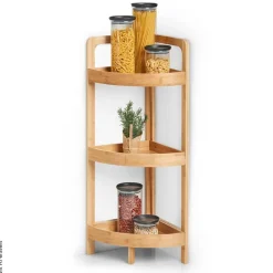 Eckregal natur Bambus B/H/T: ca. 29x85x29 cm