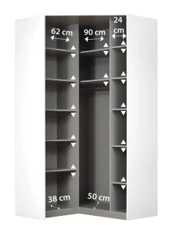Eckschrank Celle weiß Alpinweiß B/H/T: ca. 117x197x117 cm