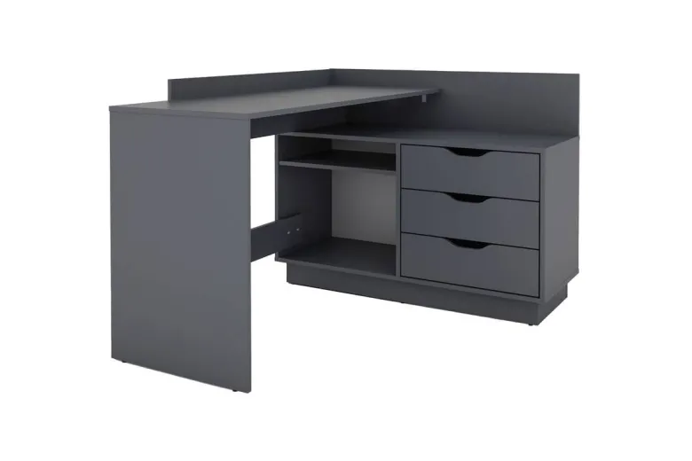 Eckschreibtisch BELFAST anthrazit B/H/T: ca. 129x83,5x105 cm