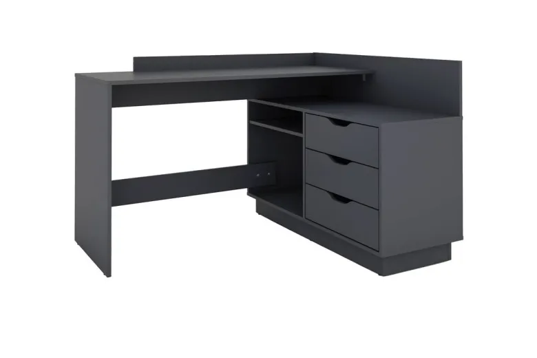 Eckschreibtisch BELFAST anthrazit B/H/T: ca. 129x83,5x105 cm