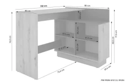 Eckschreibtisch BERNI Eiche Graphit B/H/T: ca. 102x77,5x80 cm