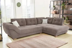 Ecksofa beige Microfaser B/H/T: ca. 346x90x221 cm