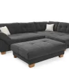 Ecksofa grau Microfaser B/H/T: ca. 346x90x221 cm