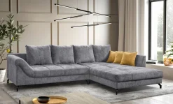Ecksofa grau Microfaser B/H/T: ca. 306x92x203 cm