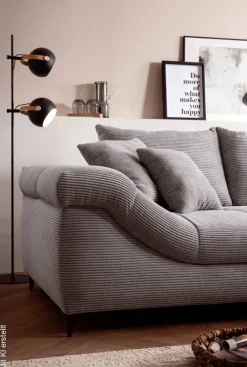 Ecksofa grau Microfaser B/H/T: ca. 332x96x227 cm