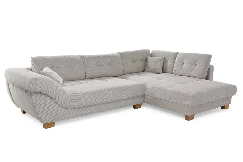 Ecksofa Greige Microfaser B/H/T: ca. 346x90x221 cm