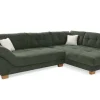 Ecksofa grün Microfaser B/H/T: ca. 346x90x221 cm