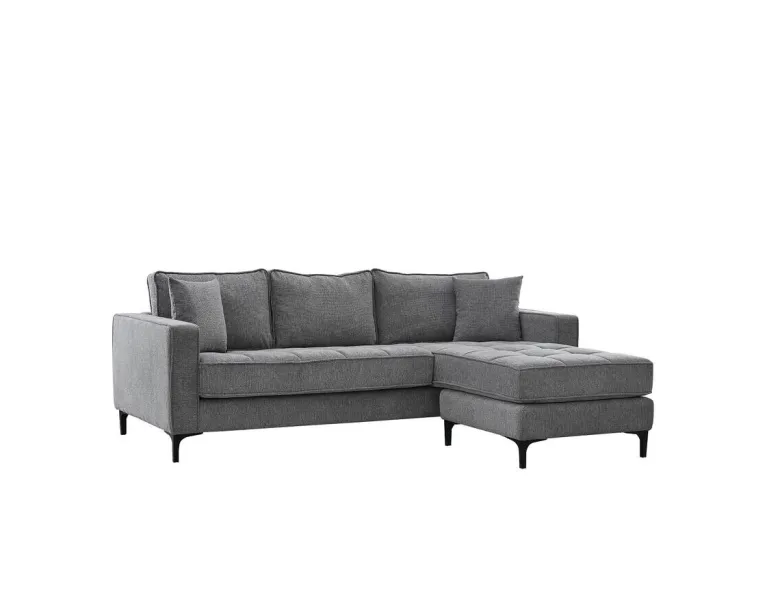 Ecksofa hellgrau Microfaser B/H/T: ca. 238x67x185 cm