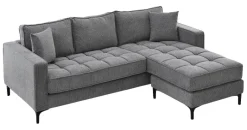 Ecksofa hellgrau Microfaser B/H/T: ca. 238x67x185 cm