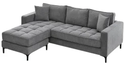 Ecksofa hellgrau Microfaser B/H/T: ca. 238x67x185 cm