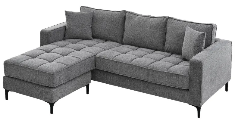 Ecksofa hellgrau Microfaser B/H/T: ca. 238x67x185 cm