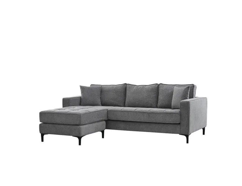 Ecksofa hellgrau Microfaser B/H/T: ca. 238x67x185 cm