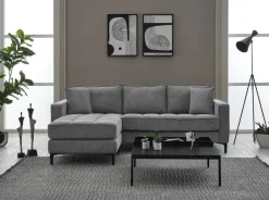 Ecksofa hellgrau Microfaser B/H/T: ca. 238x67x185 cm