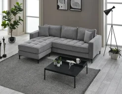 Ecksofa hellgrau Microfaser B/H/T: ca. 238x67x185 cm