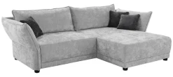 Ecksofa hellgrau Webstoff B/H/T: ca. 279x89x187 cm