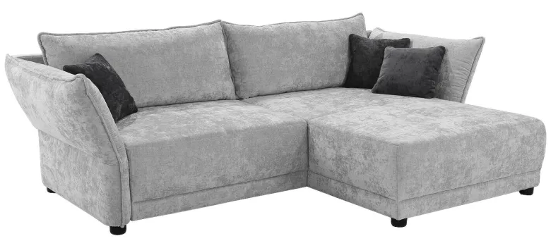Ecksofa hellgrau Webstoff B/H/T: ca. 279x89x187 cm