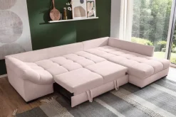 Ecksofa mit Bettfunktion altrosa Microfaser B/H/T: ca. 303x88x202 cm