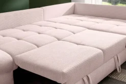 Ecksofa mit Bettfunktion altrosa Microfaser B/H/T: ca. 303x88x202 cm